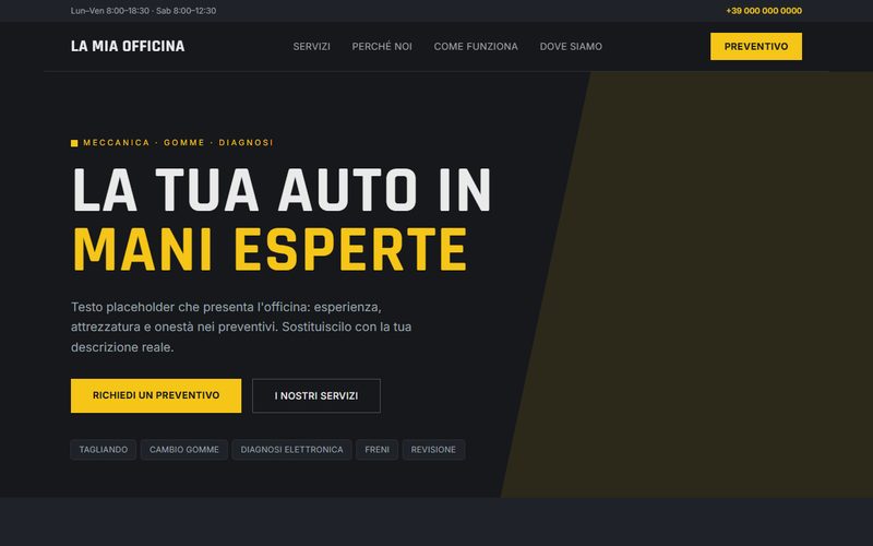 Sito per autofficina