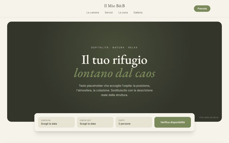 Sito per bed and breakfast