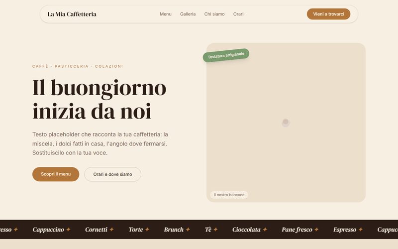 Sito per bar e caffetteria